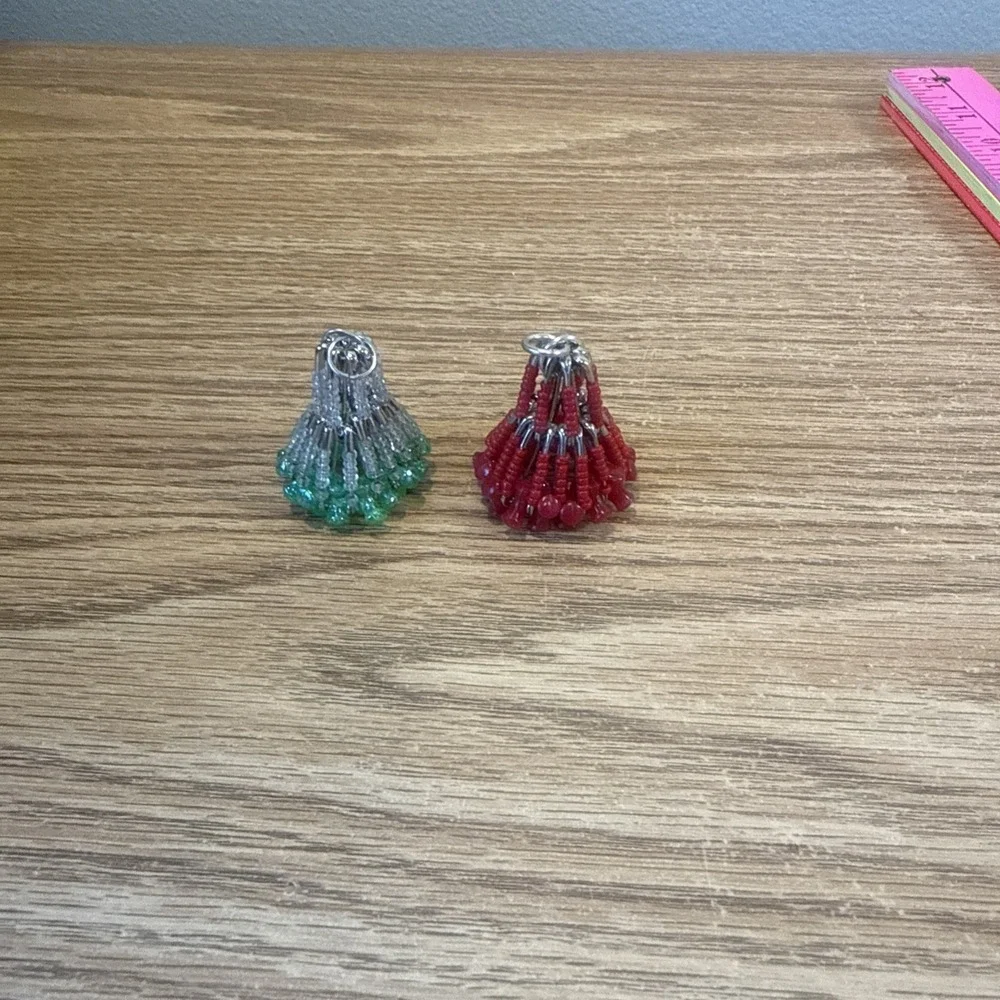 Vintage Handmade Christmas Bead‎ And Safety Pin Angel ornament & Bells
